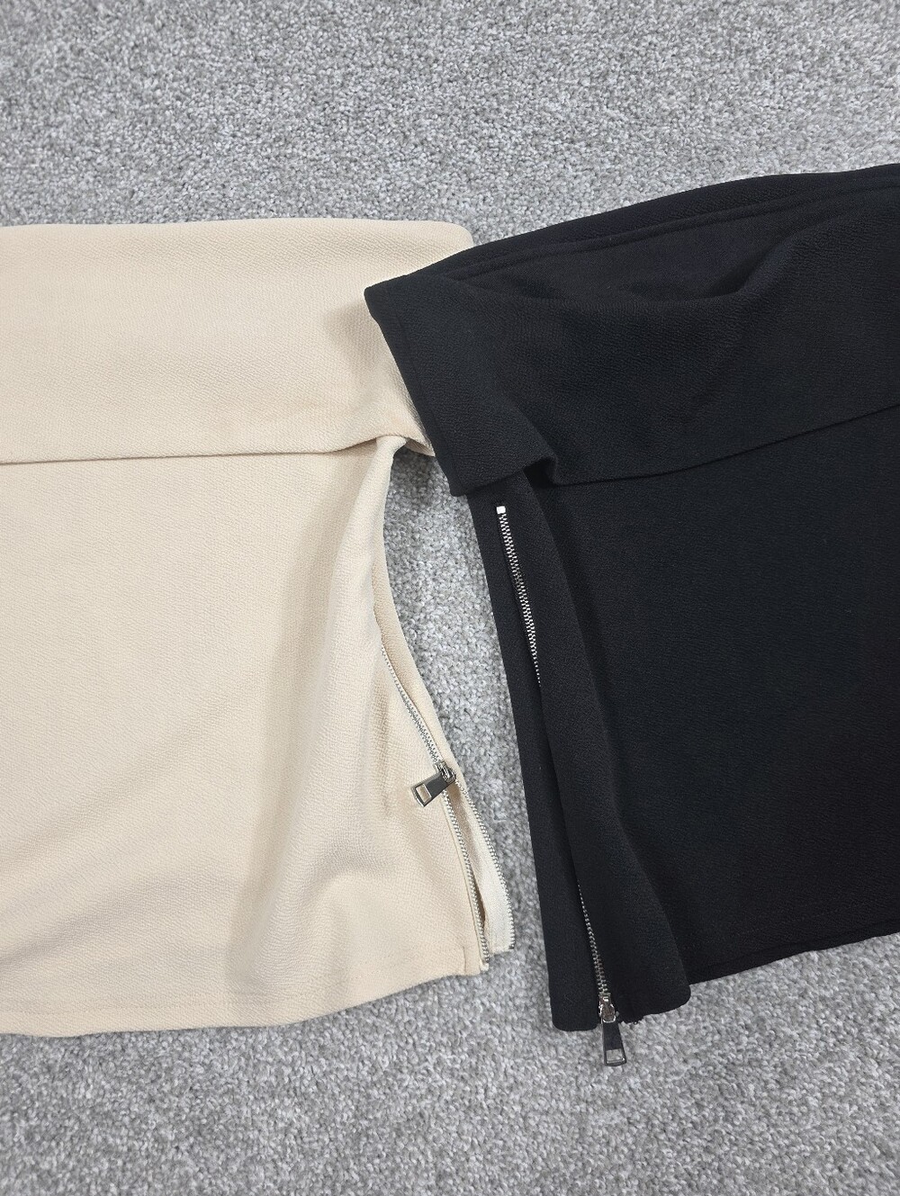 LOT OF 2 Commense S Strapless Foldover Tube Tops Black Cream Side Zip NWOT Sexy - Picture 4 of 11